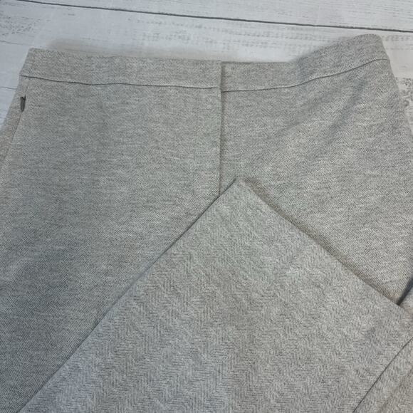 Theory Trouser Pants size 12 Gray White Herringbone Stretch Career Straight Leg - Picture 3 of 10